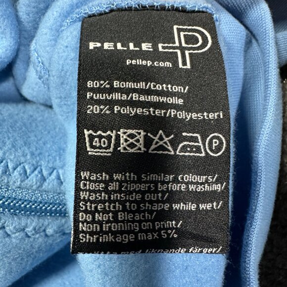 Pelle P Hoodie Womens XS Blue Knit Full Zip Pockets Hood Tie World Champ Logo - Picture 7 of 10